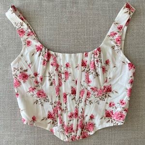 Floral Corset crop Tank